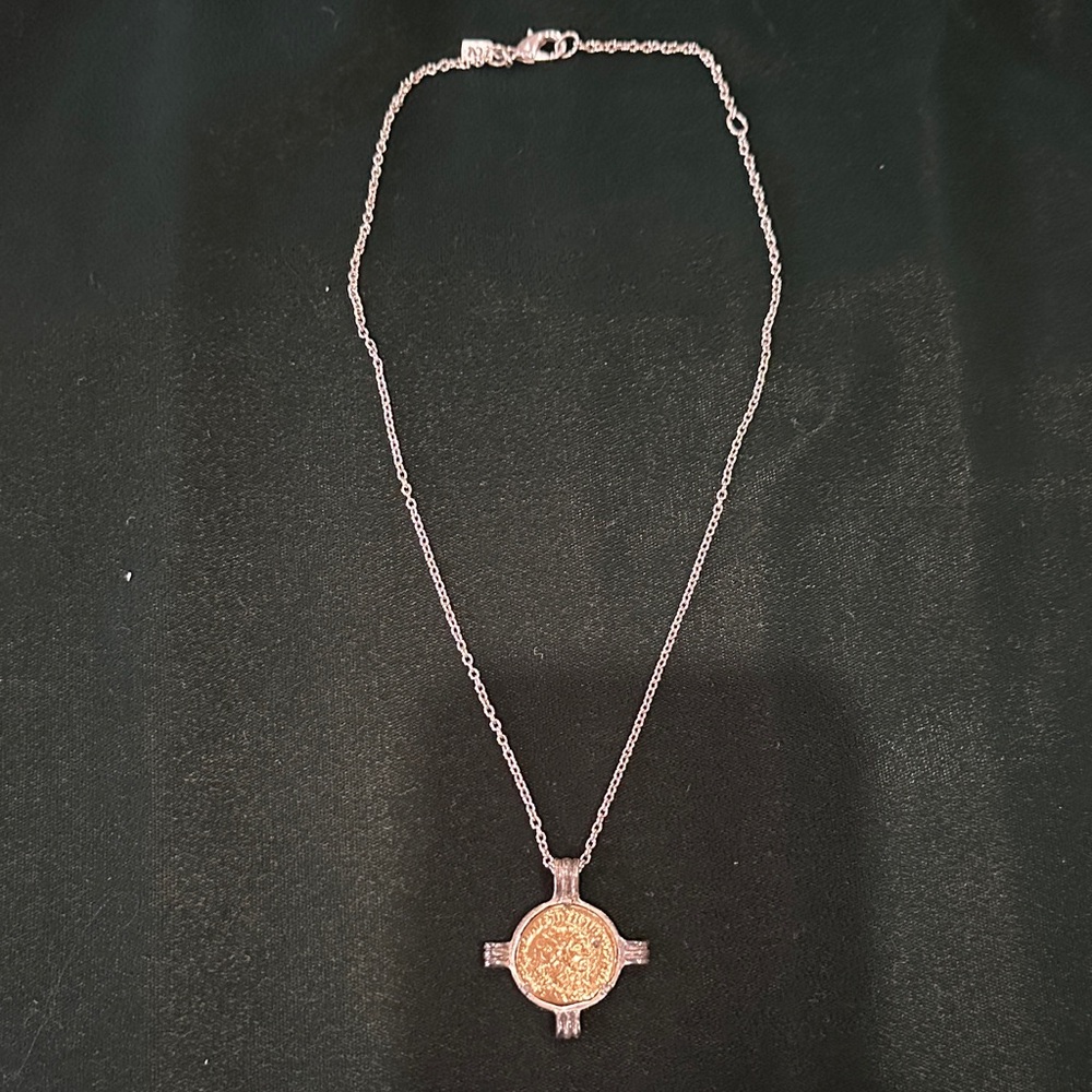 Tat 2 Gold and Silver Coin Necklace
